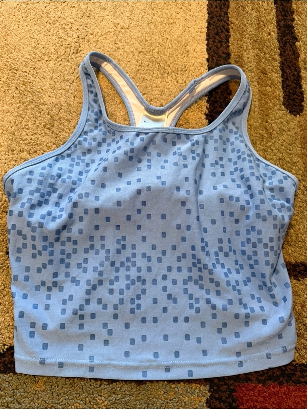 Nike Light Blue Patterned Racerback Crop Tank